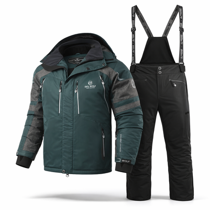 Men's New Winter Ski Suit Set, Available in Various Colors, Paired with New Style Spliced Ski Pants, Thickened and Warm, Suitable for Outdoor Skiing, Hiking, and Camping