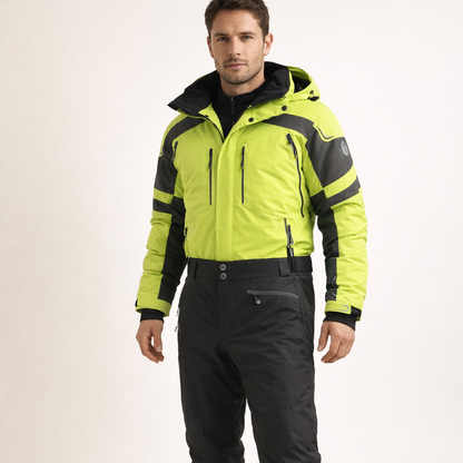 Men's New Winter Ski Suit Set, Available in Various Colors, Paired with New Style Spliced Ski Pants, Thickened and Warm, Suitable for Outdoor Skiing, Hiking, and Camping