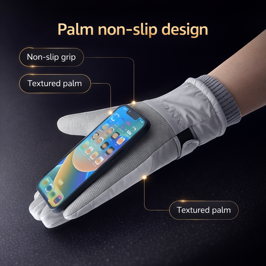Men's winter outdoor skiing gloves, warm gloves, touchscreen gloves, thickened, warm, with touchscreen function, suitable for both men and women to wear, suitable for casual wear when going out in winter.