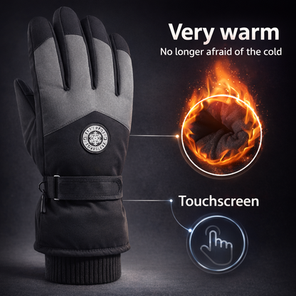 Men's winter outdoor skiing gloves, warm gloves, touchscreen gloves, thickened, warm, with touchscreen function, suitable for both men and women to wear, suitable for casual wear when going out in winter.