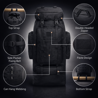 100L Outdoor Camping Rugzak Wandeltas Heren Opbergtas Met Grote Capaciteit Multifunctionele Rugreizen Outdoor Sport Klimtas