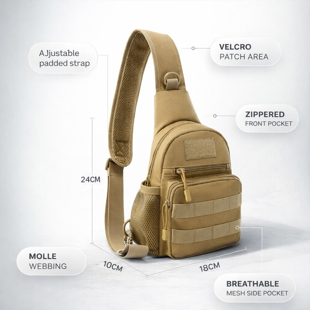 Borsttas Crossbodytassen Outdoor Sport Reizen Sling Schoudertas voor Heren Dames Wandelen Kampeeruitrusting Rugzak