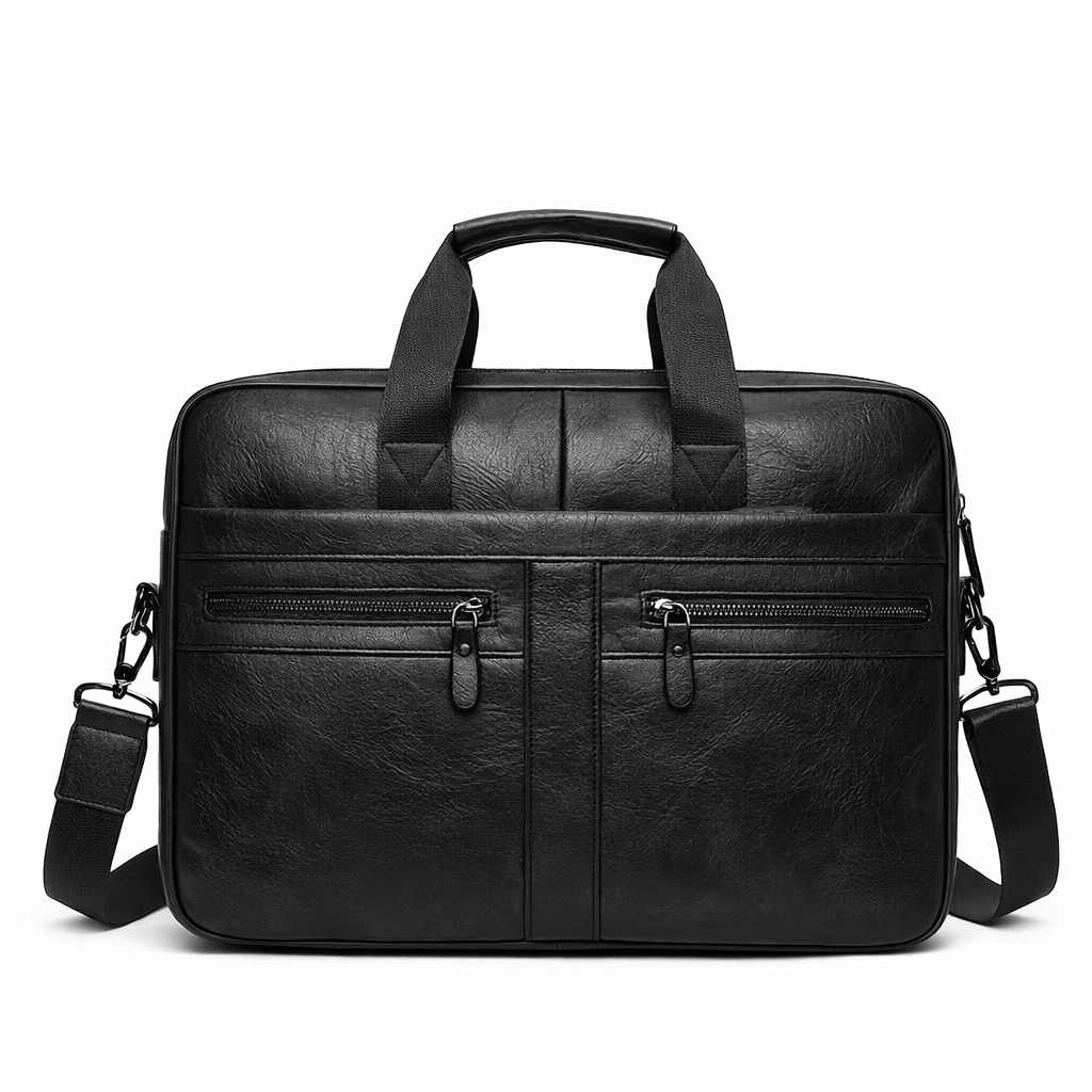 Men'S Vintage Multi-Zip Business Briefcase, 14-Inch Laptop Bag, Shoulder And Hand-Held Bag, Large Capacity Messenger Tote Suitable for Father'S Day Gifts And Valentine'S Day Gifts