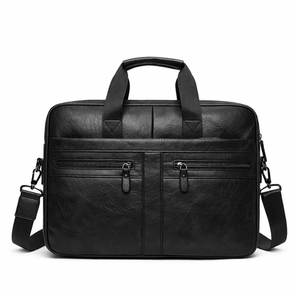 Men'S Vintage Multi-Zip Business Briefcase, 14-Inch Laptop Bag, Shoulder And Hand-Held Bag, Large Capacity Messenger Tote Suitable for Father'S Day Gifts And Valentine'S Day Gifts