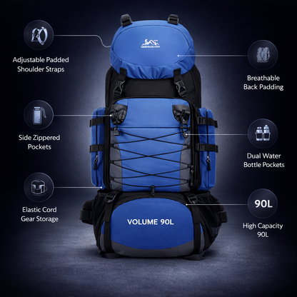 90L Large-capacity Backpack Men's and Women's Travel Backpack Travel Luggage Bag Outdoor Backpack Camping Mountaineering Bag