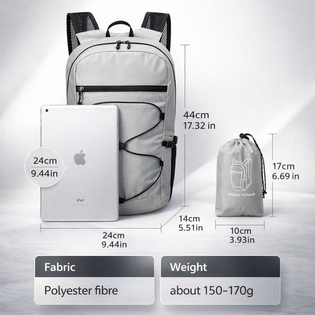 Ultra-Lightweight Foldable Backpack, Compact And Portable Outdoor Sports Backpack, Suitable for Hiking, Cycling, Travel, Business Trips, Commuting, And Fitness, Featuring Shock-Absorbing Breathable Shoulder Straps And Quick Folding for Easy Carrying