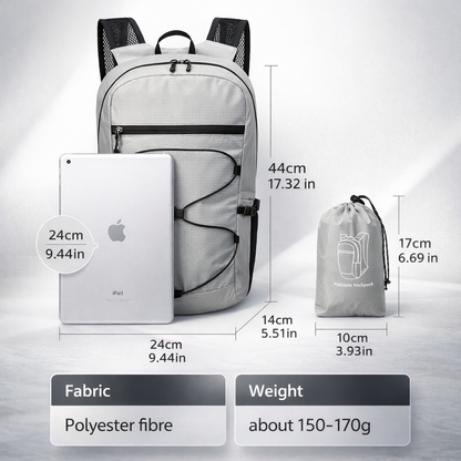 Ultra-Lightweight Foldable Backpack, Compact And Portable Outdoor Sports Backpack, Suitable for Hiking, Cycling, Travel, Business Trips, Commuting, And Fitness, Featuring Shock-Absorbing Breathable Shoulder Straps And Quick Folding for Easy Carrying