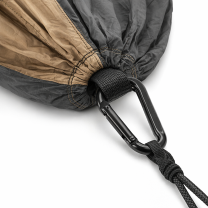 1 Black/Brown Anti-Tip Hammock with Large Tree-Friendly Straps and Portable Storage Bag - Durable Textured Fabric, Suitable for Outdoor, Indoor, Camping, Traveling & Picnicking