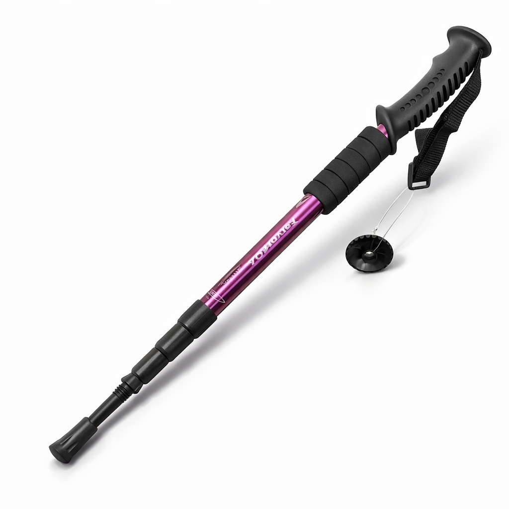 Lightweight Outdoor Trekking Pole with Four Adjustable Height And Anti Slip Grip, Essential for Hiking