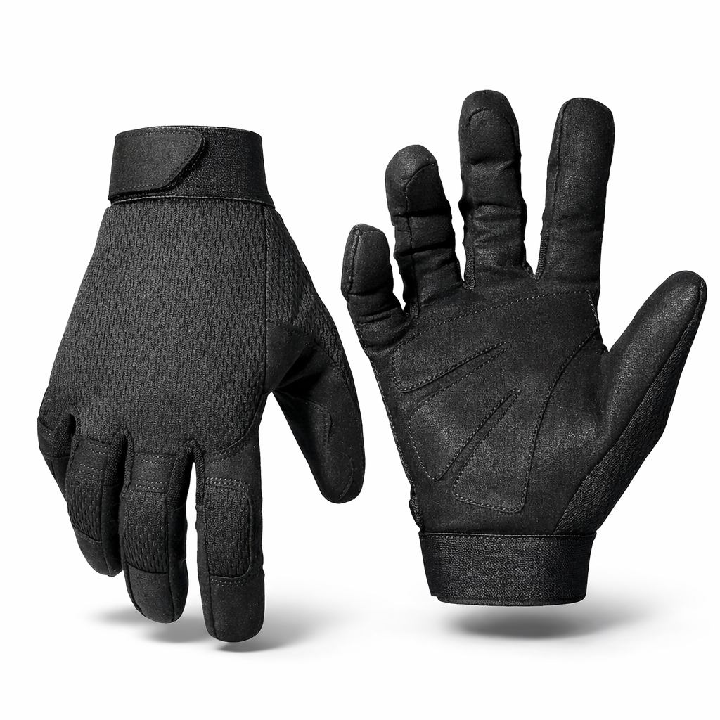 MVPTOO Men's Full Finger Outdoor Gloves -Adjustable Wrist Strap, Breathable Fabric for Hiking, Camping, Flexible Glove