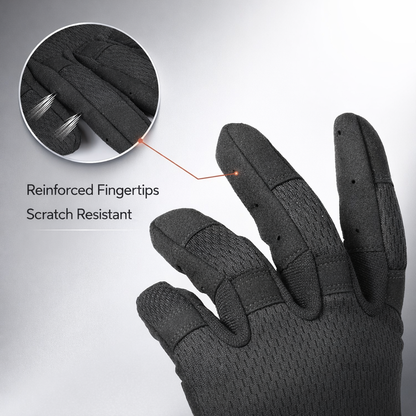 MVPTOO Men's Full Finger Outdoor Gloves -Adjustable Wrist Strap, Breathable Fabric for Hiking, Camping, Flexible Glove