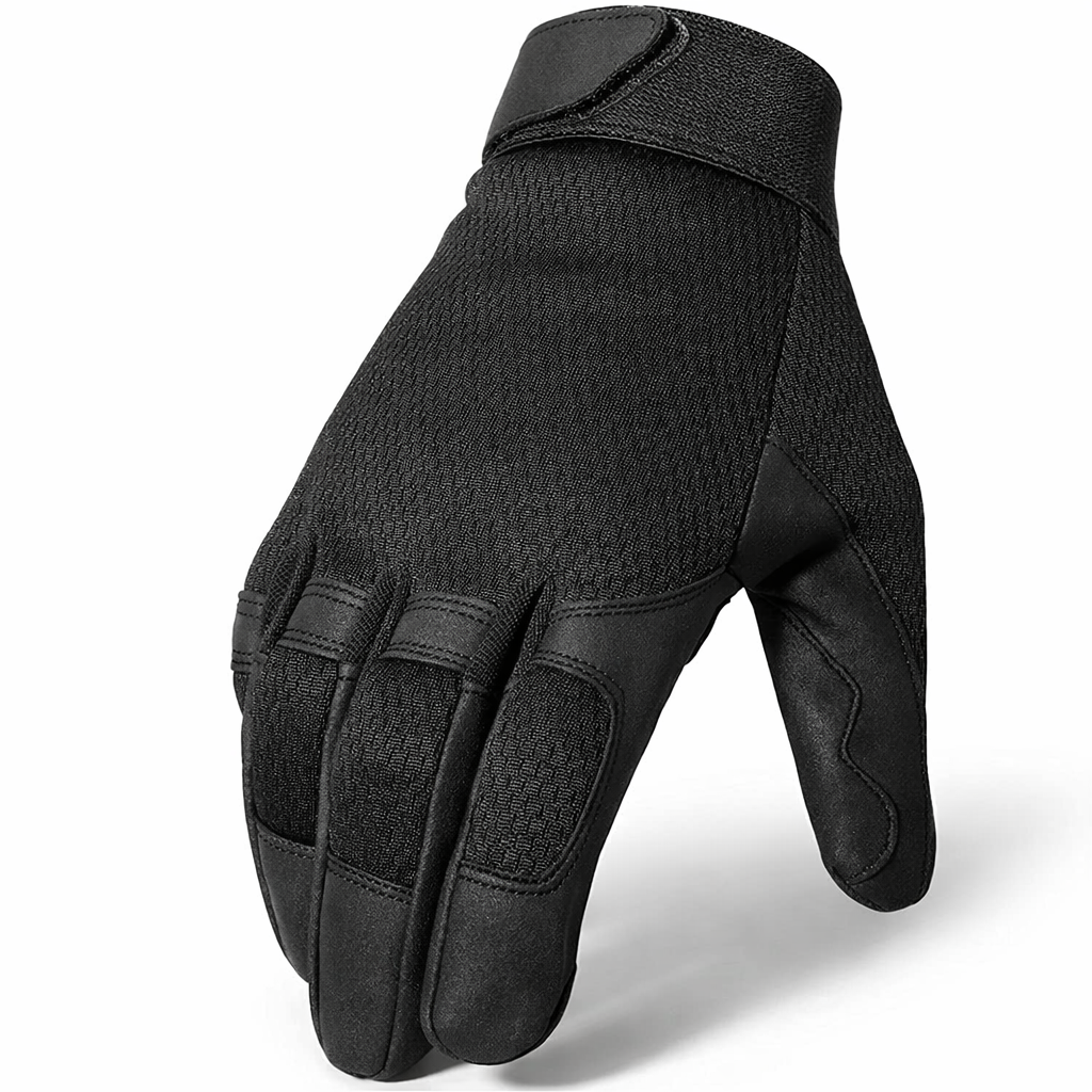 MVPTOO Men's Full Finger Outdoor Gloves -Adjustable Wrist Strap, Breathable Fabric for Hiking, Camping, Flexible Glove