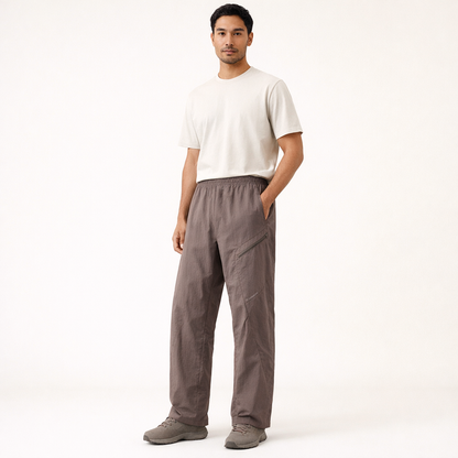 Yunzhonglou Men's Fashion Spring/Autumn Outdoor Work Pants, Loose Wide-Leg Hiking Trousers, Multi-Pocket Casual Long Pants, Trekking Pants, Functional Style Trendy Outfit