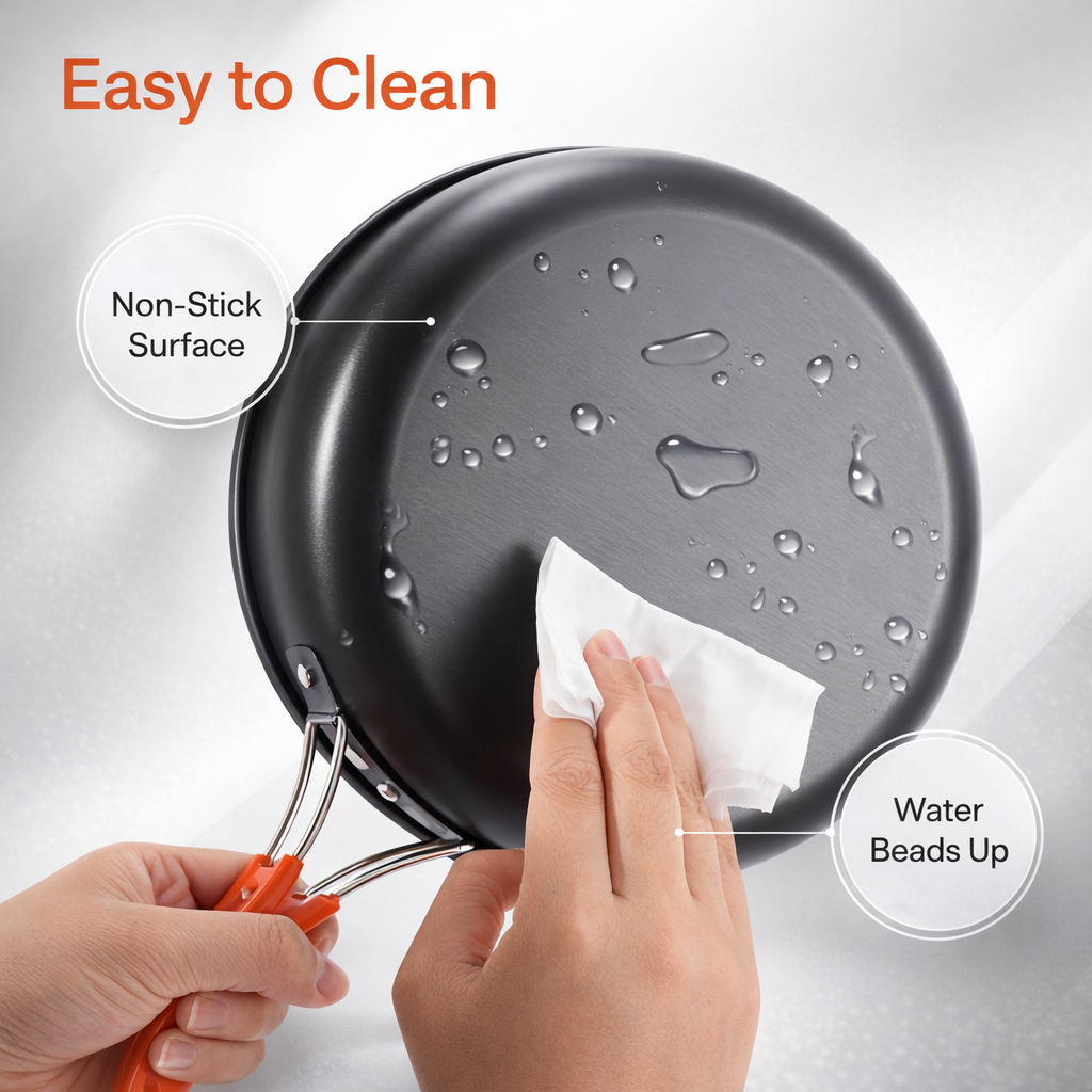Ultra Portable Camping Cookware Set Outdoor Cookware 3pcs Set Camping Pot+frying Pan+kettle Hiking Picnic Equipment Portable Camping Cookware Quick Disassembly and Storage