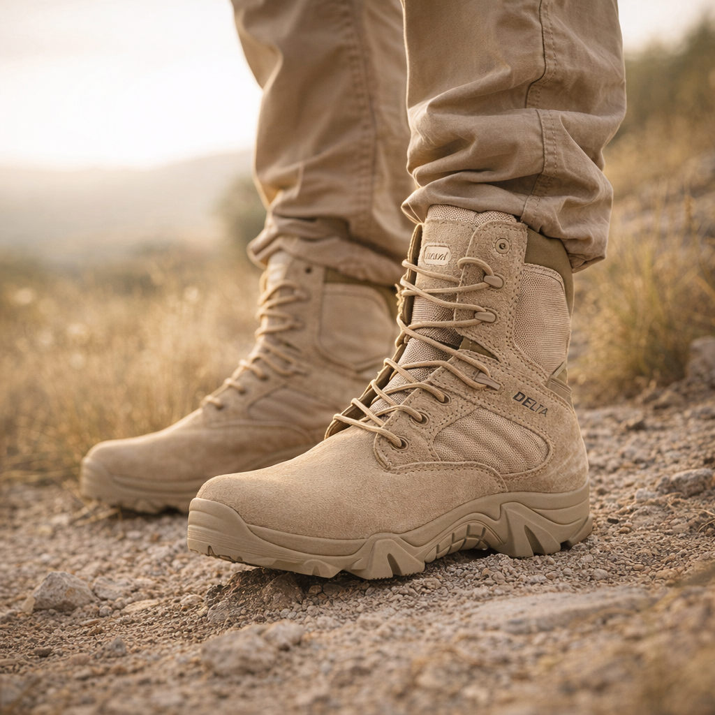 UNISEX Hightop DELTA Tactical Boots, Desert Training Boots, Breathable Wear-Resistant Tactical Boots, Outdoor Hiking Shoes, Mountaineering Boots, Anti-Slip and Wear-Resistant Men's Shoes, Jungle Training Boots, Comfortable and Durable Boots