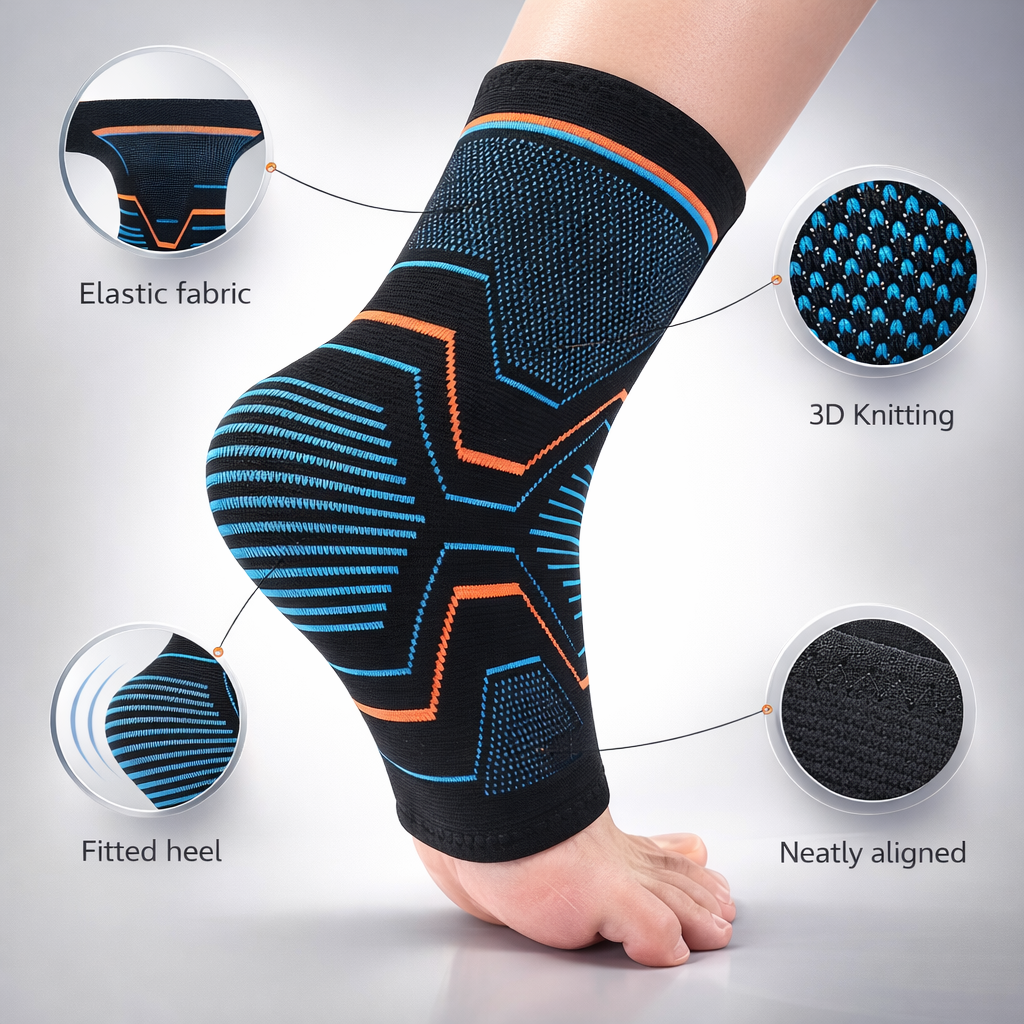 1pc Outdoor Compression Ankle Support | Polyester, Absorption and Pressure for Hiking and Fitness