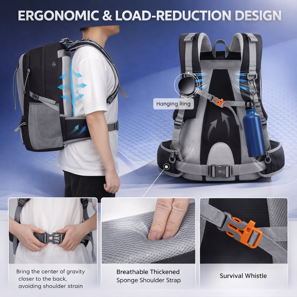 NUBILY 50L Hiking Backpack Camping Backpack for Men Women Lightweight HIking Daypack Outdoor Travel Daypack