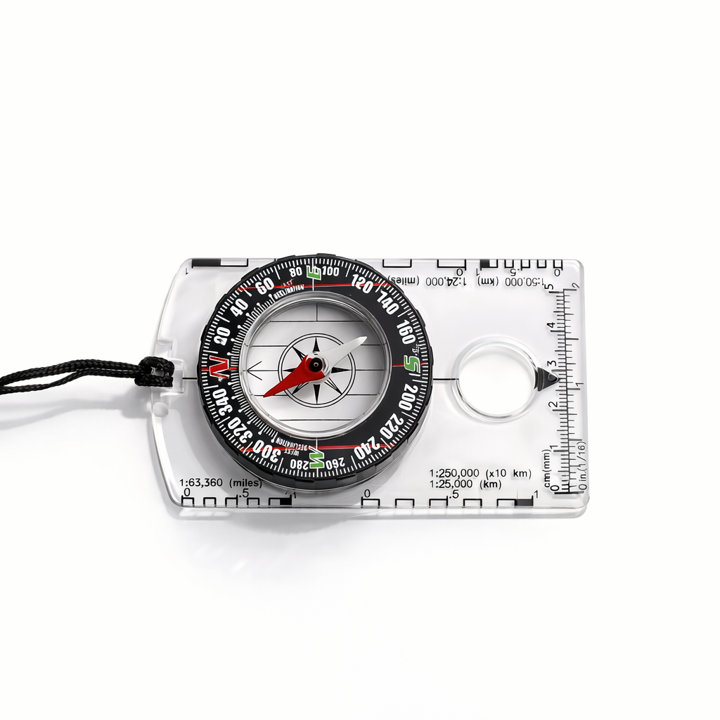 1pc Waterproof Compass with Scale - Durable Acrylic, Ideal for Outdoor Camping & Hiking, Color, Surveying, Map Scale