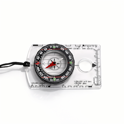 1pc Waterproof Compass with Scale - Durable Acrylic, Ideal for Outdoor Camping & Hiking, Color, Surveying, Map Scale
