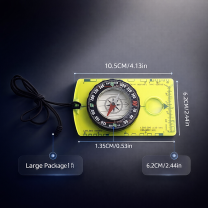 1pc Waterproof Compass with Scale - Durable Acrylic, Ideal for Outdoor Camping & Hiking, Color, Surveying, Map Scale