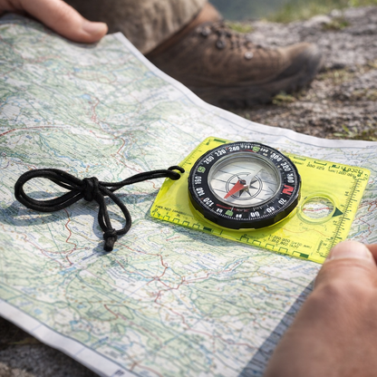 1pc Waterproof Compass with Scale - Durable Acrylic, Ideal for Outdoor Camping & Hiking, Color, Surveying, Map Scale