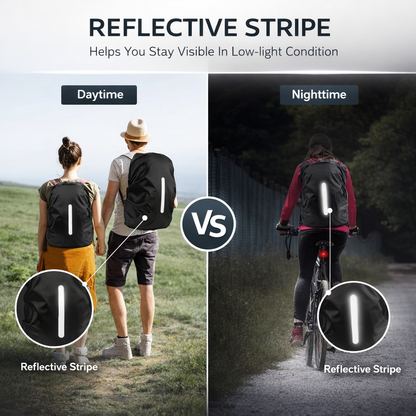 15-80L Rain Cover for Backpack | Reflective Polyester Rucksack Cover for Anti-Dust, Bicycling, Hiking, Camping, Traveling