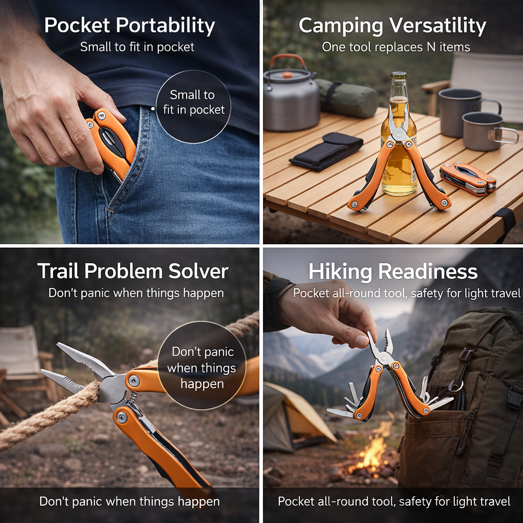RALERA Multi-Function Pliers, Portable Needle-Nose Pliers with Mini Saw, Bottle Opener, and Fish Scale Scraper, a Great Tool for Outdoor Camping, an Ideal Gift for Men Suitable for Fishing, Hiking, and Outdoor Activities