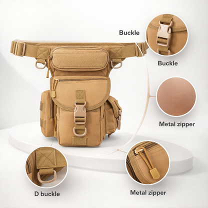 Men's Waist Bag Tactical Drop Leg Pouch Bag Type B Cross Over Leg Rig Outdoor Bike Cycling Hiking Thigh Bag