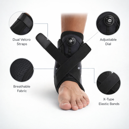 Enkelbrace voor verstuikte enkelsteun met zijstabilisatoren voor heren Dames Enkelspalk Stabilisator Herstel Tendinitis