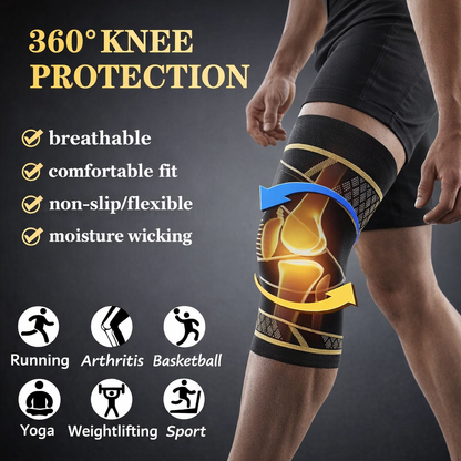 2PACK 2-packKoperen kniebraces met riem voor kniepijn dames en heren, verlichting van gewrichtspijn, kniesteun voor werken, hardlopen, gewichtheffen