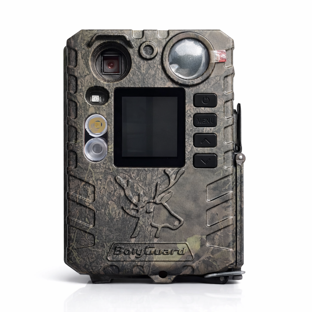 BolyGuard Trail Camera BG410-D 37MP 4K HD Solar Optioneel Dubbele flits Nachtzicht (940nm IR + witte LED) Jacht- en wildlifecamera