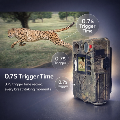 BolyGuard Trail Camera BG410-D 37MP 4K HD Solar Optioneel Dubbele flits Nachtzicht (940nm IR + witte LED) Jacht- en wildlifecamera