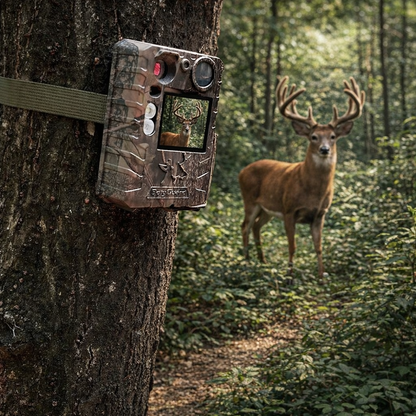 BolyGuard Trail Camera BG410-D 37MP 4K HD Solar Optioneel Dubbele flits Nachtzicht (940nm IR + witte LED) Jacht- en wildlifecamera