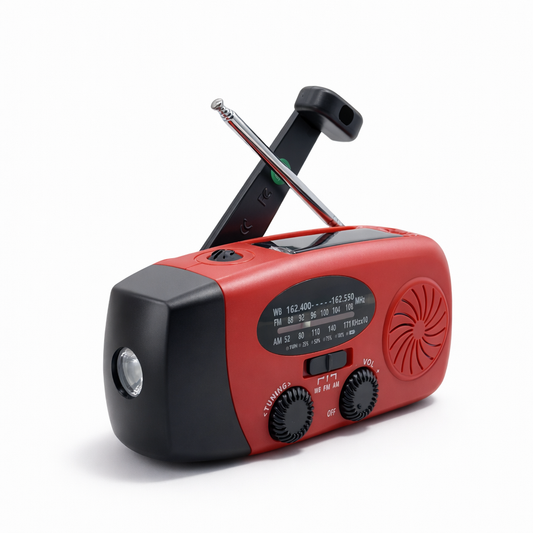 Multifunctionele draagbare handaangedreven stroomopwekker, noodradio, zonne-led-zaklamp, rampenpreventie, FM NOAA powerbank