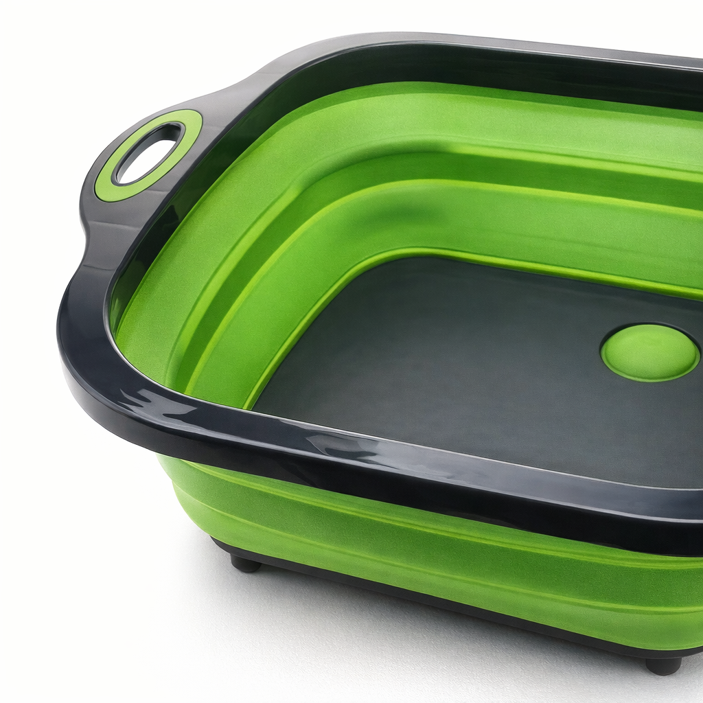 Draagbare ruimtebesparende wastafel met ingebouwde spoelbak en opbergfunctie - Perfect voor buiten kamperen, reizen, thuis, opvouwbare wastafel