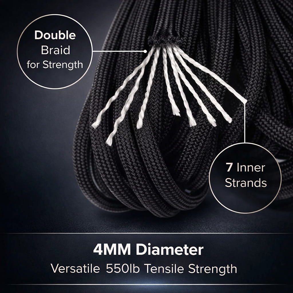 5/15/31/50M Militaire Paracord 7 Cores 4mm 550 Paracord Tactische Parachute Camping accessoires Outdoor Survival DIY Armband Touw