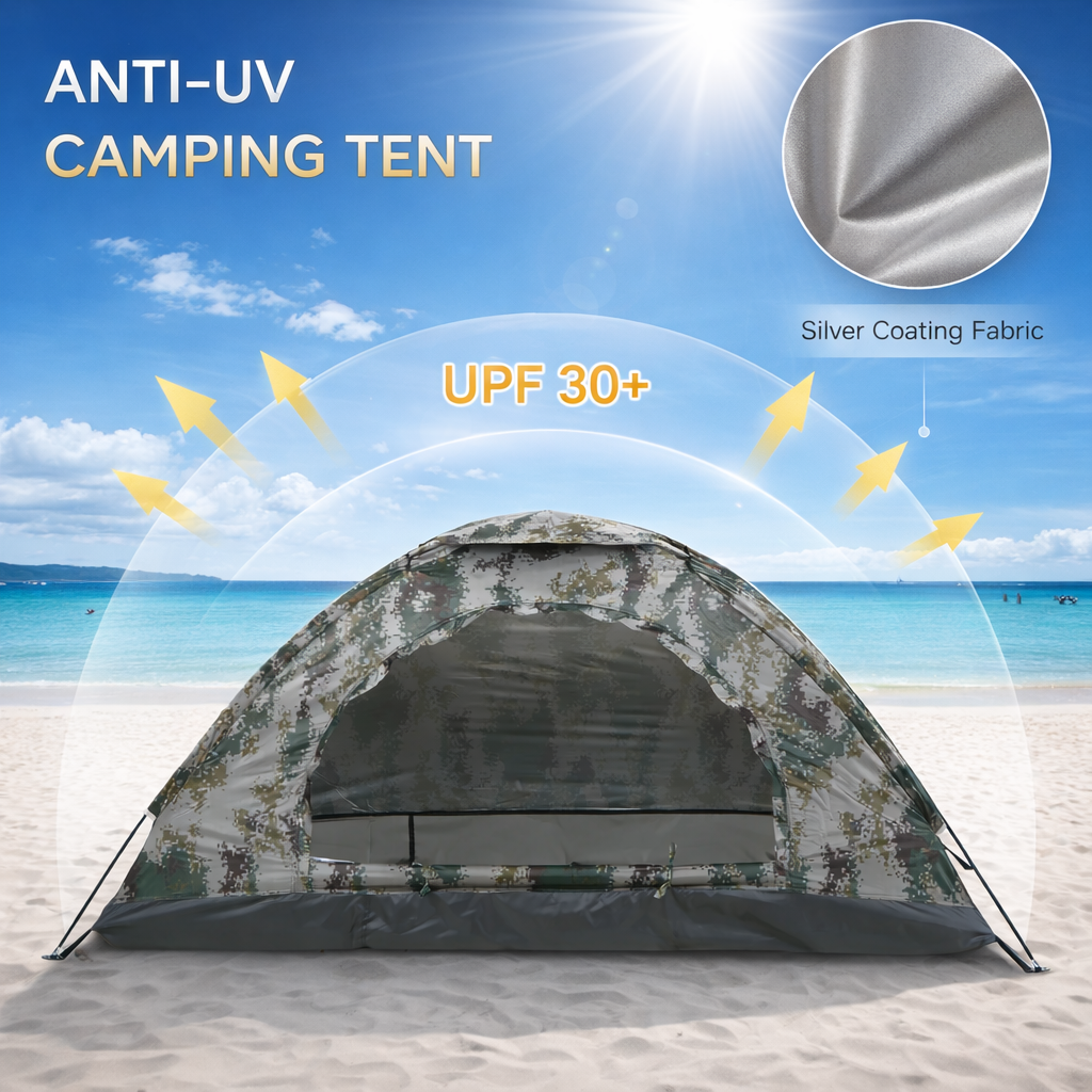 Ultralight Camping Tent Single Layer Draagbare Tent Anti-Uv Coating Upf 30 + Voor Outdoor Strand Vissen