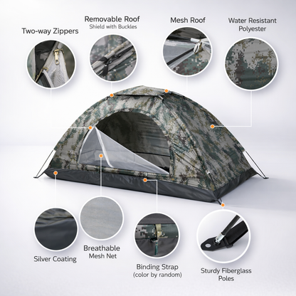 Ultralight Camping Tent Single Layer Draagbare Tent Anti-Uv Coating Upf 30 + Voor Outdoor Strand Vissen