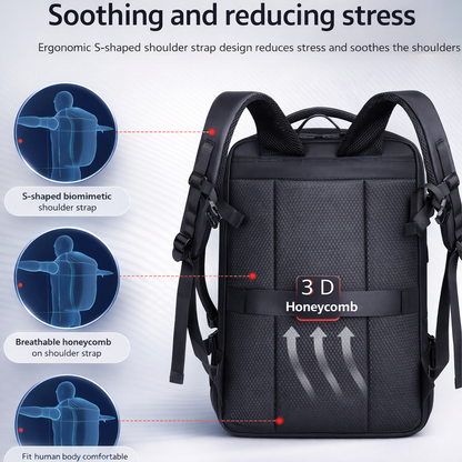 Reisrugzak Heren Zakelijke rugzak School uitbreidbare USB-tas Multifunctionele computertas Waterdichte rugzak met grote capaciteit