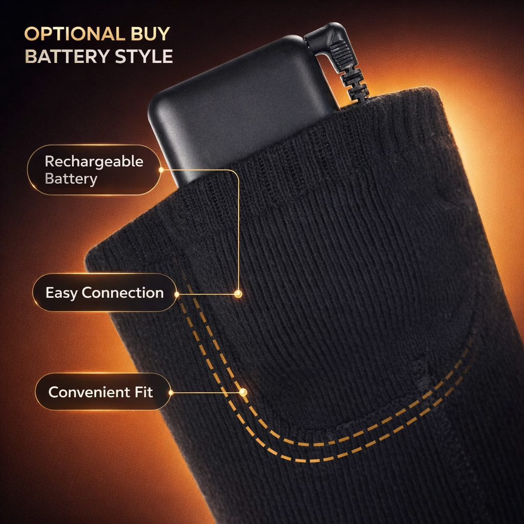 65 ℃   Verwarmde sokken Winterwarmte 5000mAh USB oplaadbare verwarmingssokken Outdoor Ski Verwarmde laarzen Sneeuwscooter Skisok