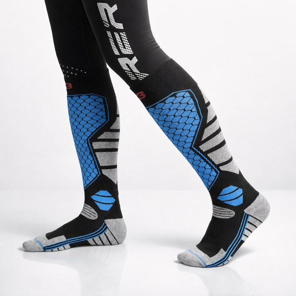 3 Pairs Men's Winter Thick Warm Breathable Hiking Ice Skating Skiing Knee-High Outdoor Sports Socks - EU 39-45, US 6.5-11.5, UK 6-11