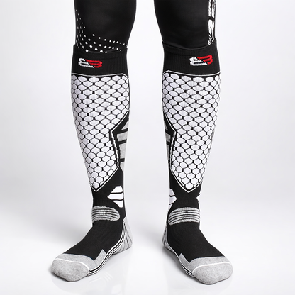 3 Pairs Men's Winter Thick Warm Breathable Hiking Ice Skating Skiing Knee-High Outdoor Sports Socks - EU 39-45, US 6.5-11.5, UK 6-11