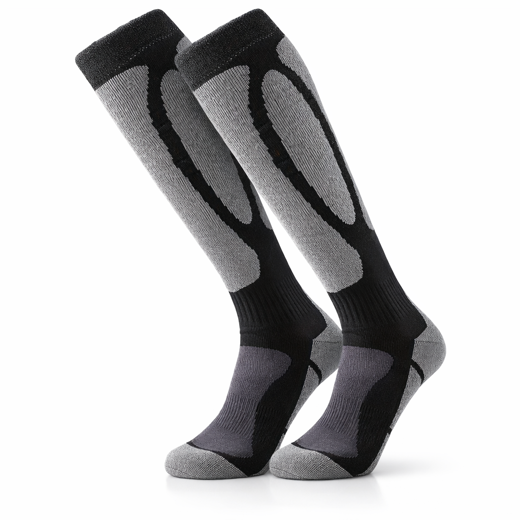 One Pair of Winter Thermal Socks for Skiing And Snowboarding, Suitable for Both Men And Women, Designed for Outdoor Sports And Hiking, Featuring Cushioned Terry Towel Bottoms