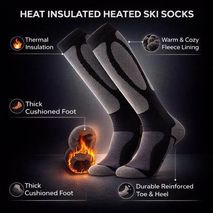 One Pair of Winter Thermal Socks for Skiing And Snowboarding, Suitable for Both Men And Women, Designed for Outdoor Sports And Hiking, Featuring Cushioned Terry Towel Bottoms