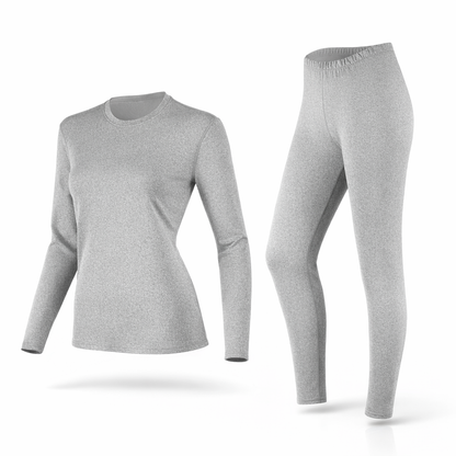 2pcs Warm Base Layer Set, Autumn Shirt And Tights Women'S Thermal Underwear Fleece Heat Ski Base Layer Sweater And Leggings Winter