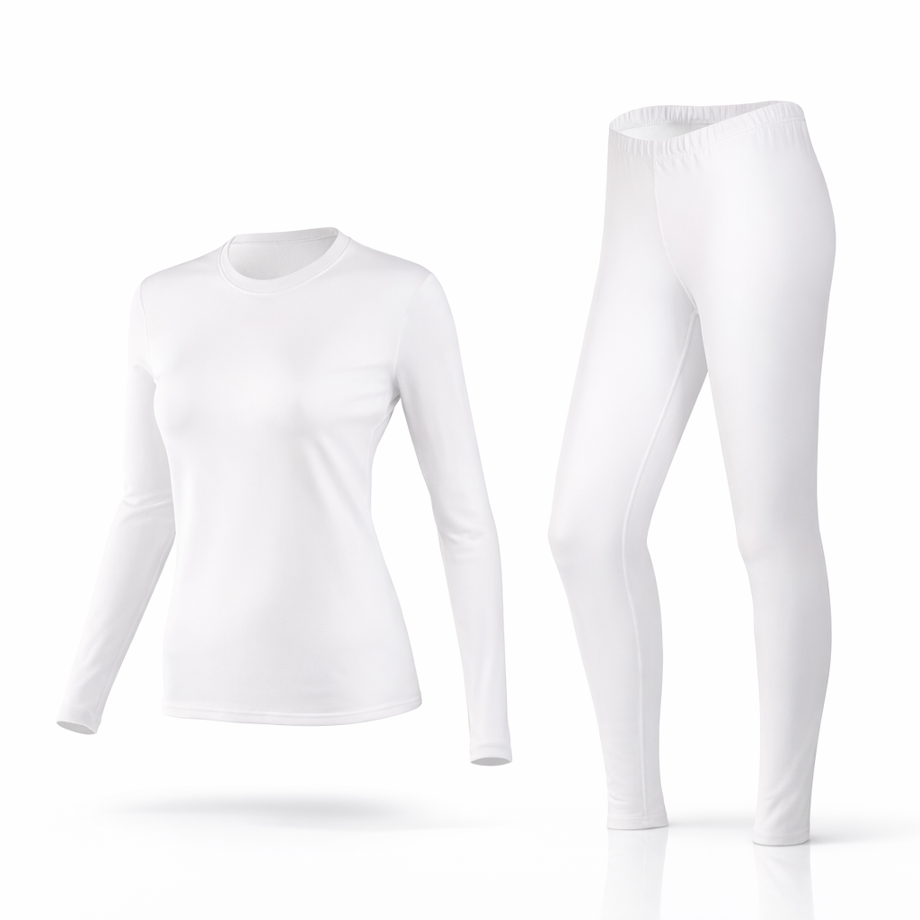 2pcs Warm Base Layer Set, Autumn Shirt And Tights Women'S Thermal Underwear Fleece Heat Ski Base Layer Sweater And Leggings Winter