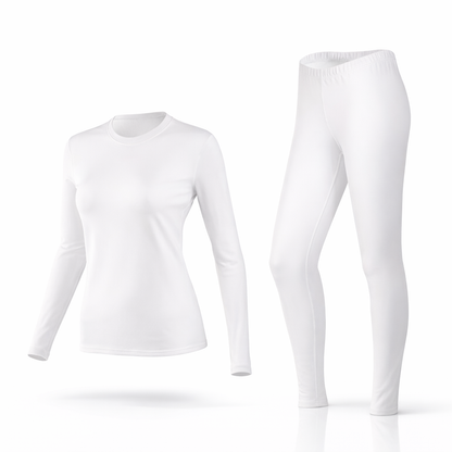 2pcs Warm Base Layer Set, Autumn Shirt And Tights Women'S Thermal Underwear Fleece Heat Ski Base Layer Sweater And Leggings Winter