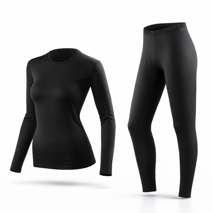 2pcs Warm Base Layer Set, Autumn Shirt And Tights Women'S Thermal Underwear Fleece Heat Ski Base Layer Sweater And Leggings Winter