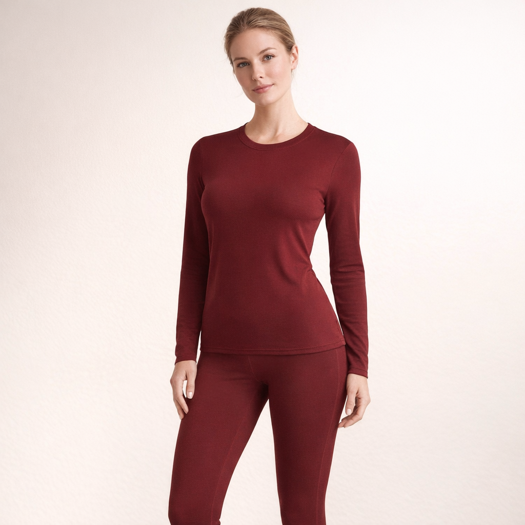 2pcs Warm Base Layer Set, Autumn Shirt And Tights Women'S Thermal Underwear Fleece Heat Ski Base Layer Sweater And Leggings Winter