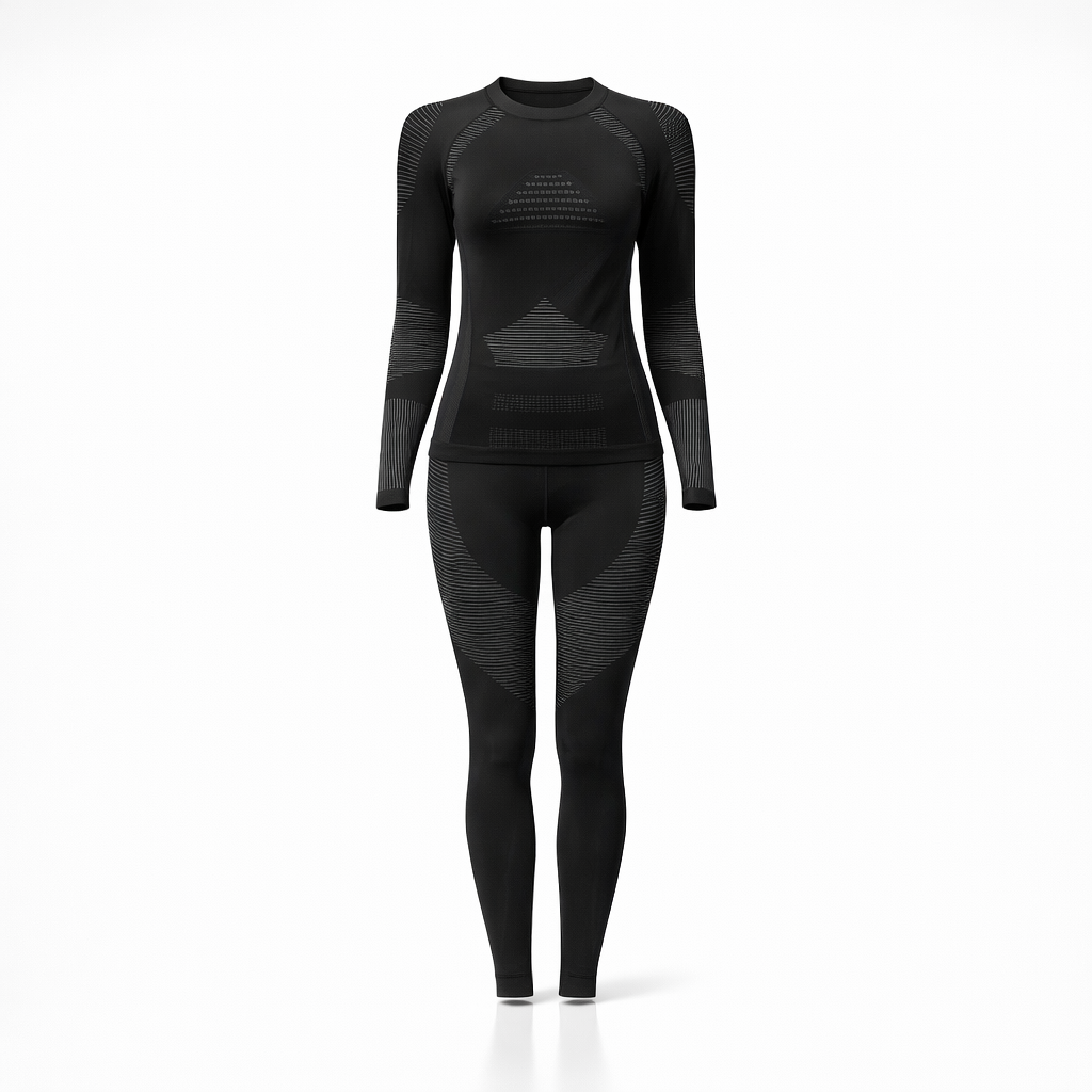 Women's Outdoor Skiing Quick-Dry Clothing, Yoga Fitness Sportswear, Cycling Tights, Compression Thermal Underwear Base Layer, Autumn/Winter Set